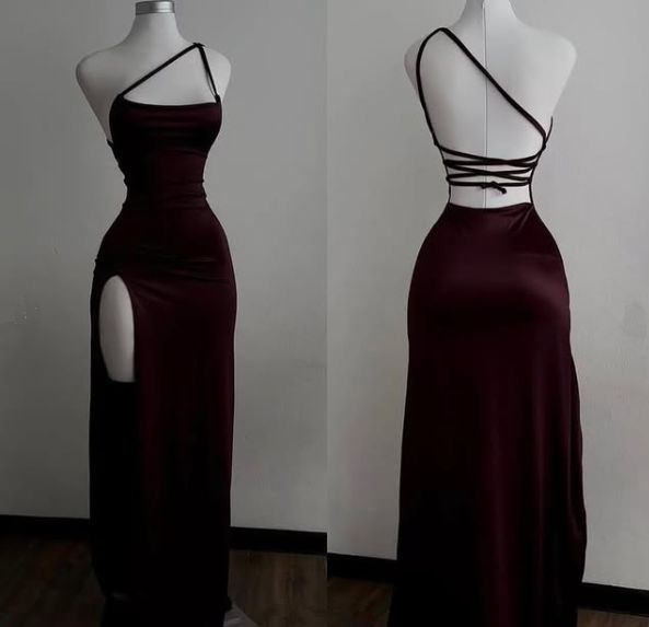 Mermaid Burgundy Backless Evening Dress Sexy Prom Dress J5655