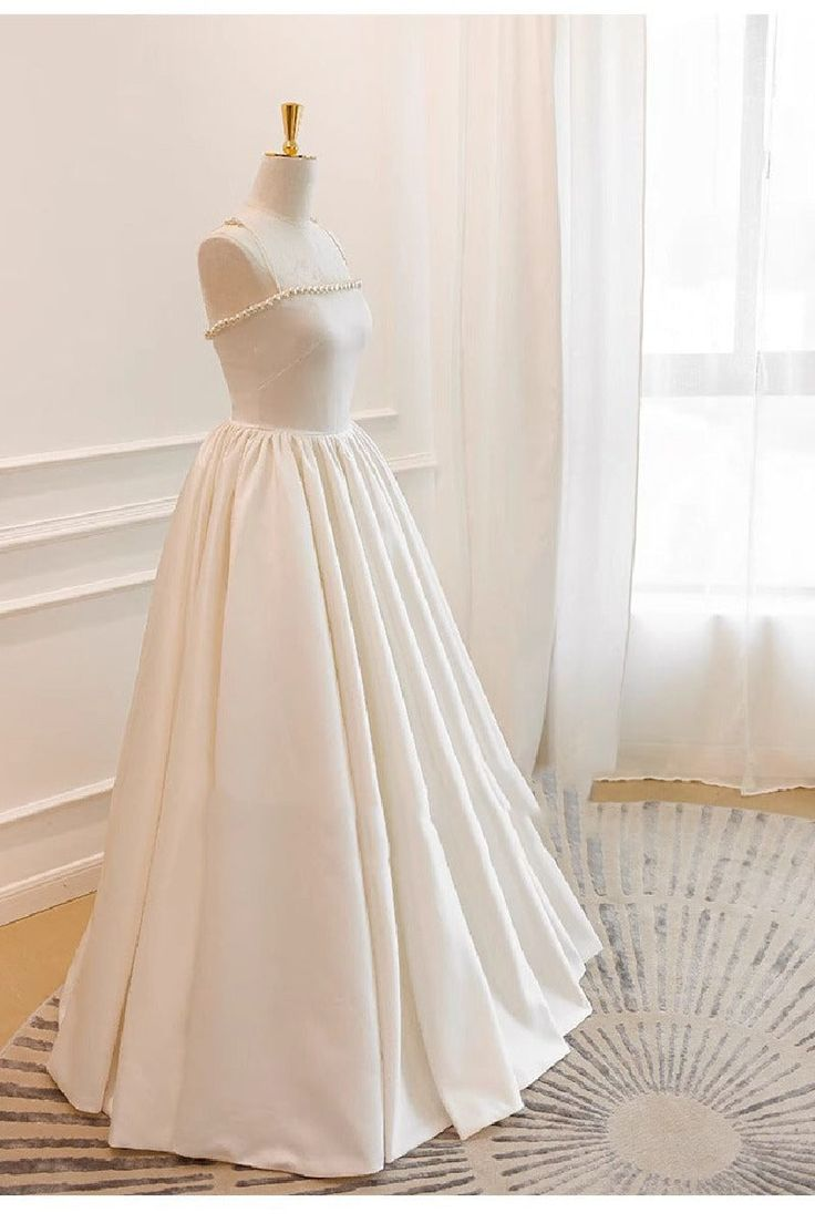 Elegant A Line White Wedding Dress Formal Party Dress J5631