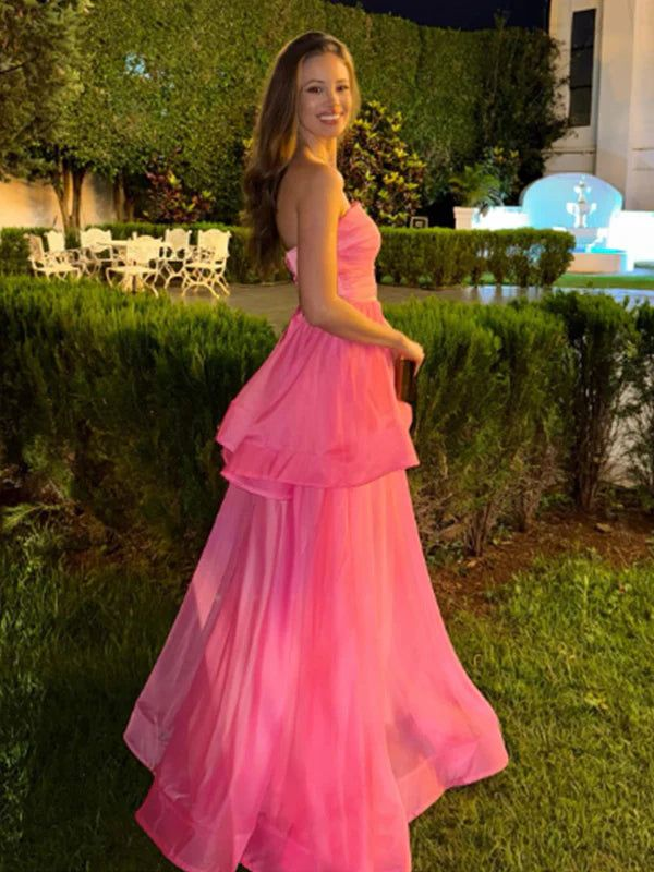 A Line Strapless Long Prom Dresses Party Dress J5676