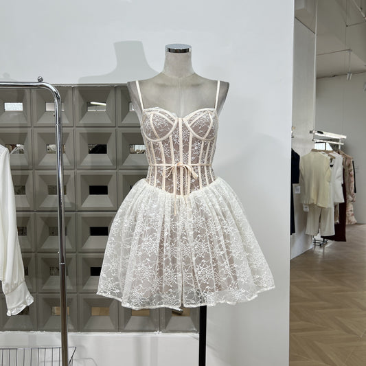 Robe d'anniversaire courte en dentelle, coupe trapèze, robe de bal formelle courte, J5700 