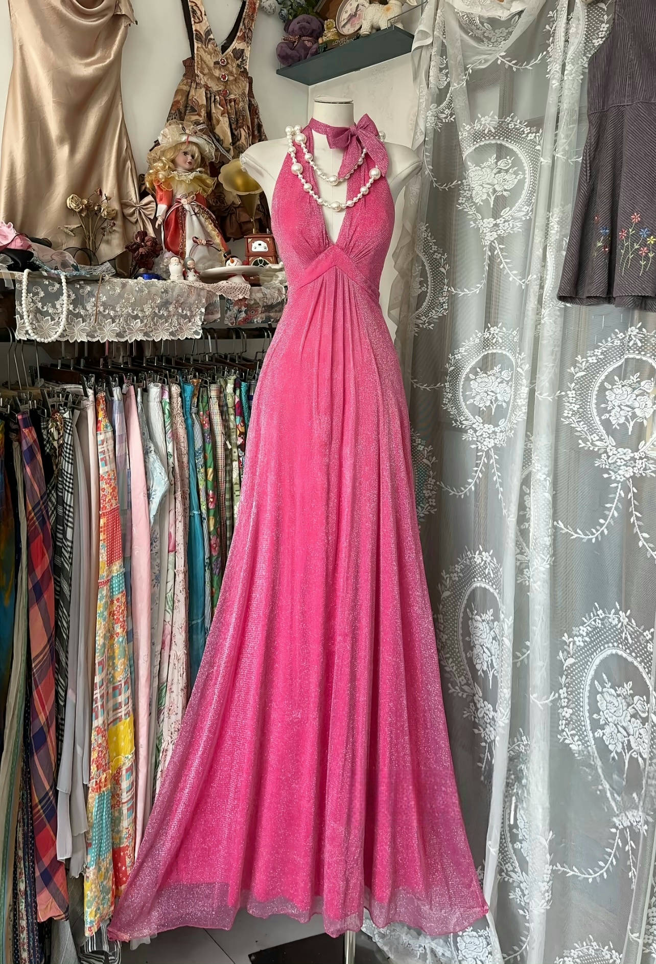 Hot Pink Formal Prom Dress Sparkling Evening Dress J6680