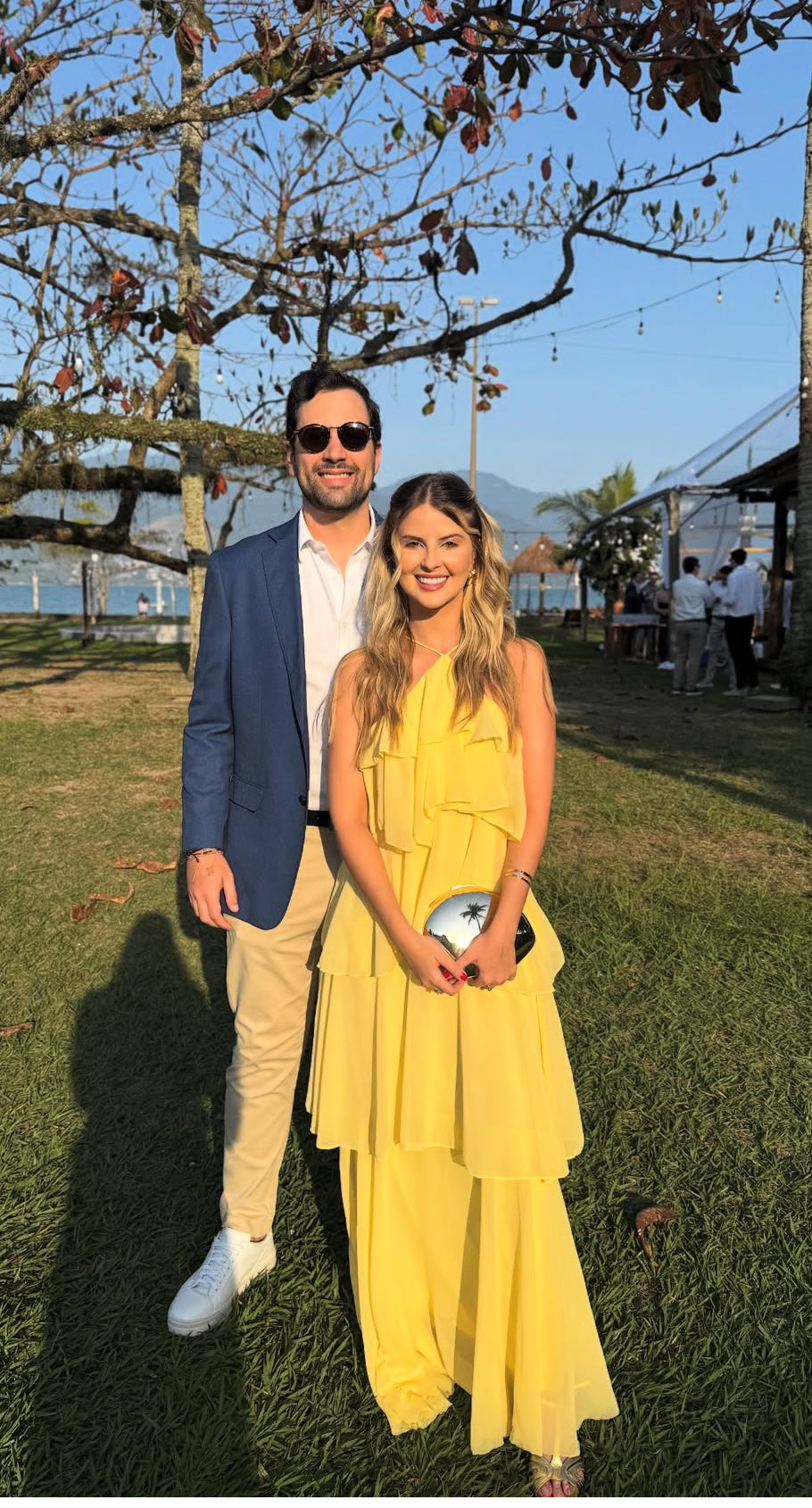 Robe de bal longue jaune à volants, coupe trapèze, tenue de soirée formelle, robe d'invitée de mariage, J8713