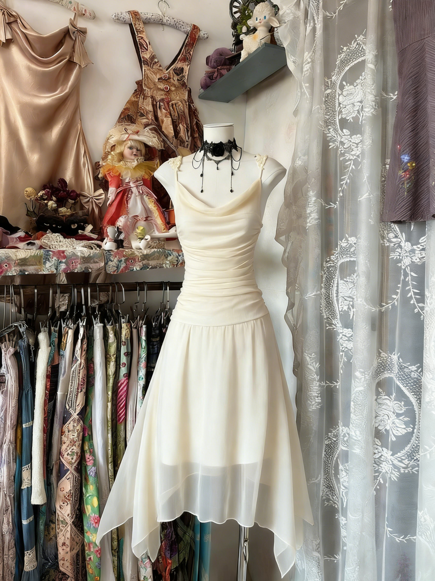 A Line Burgundy Prom Dress Applique Straps Vintage Dress  J8723