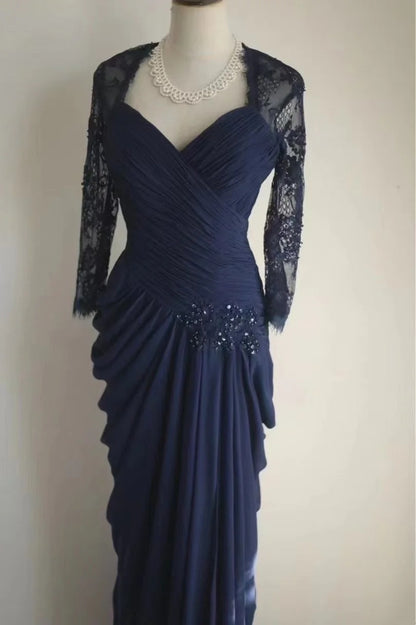 Lace Long Sleeves Evening Dress Modest Formal Party Dress J8729