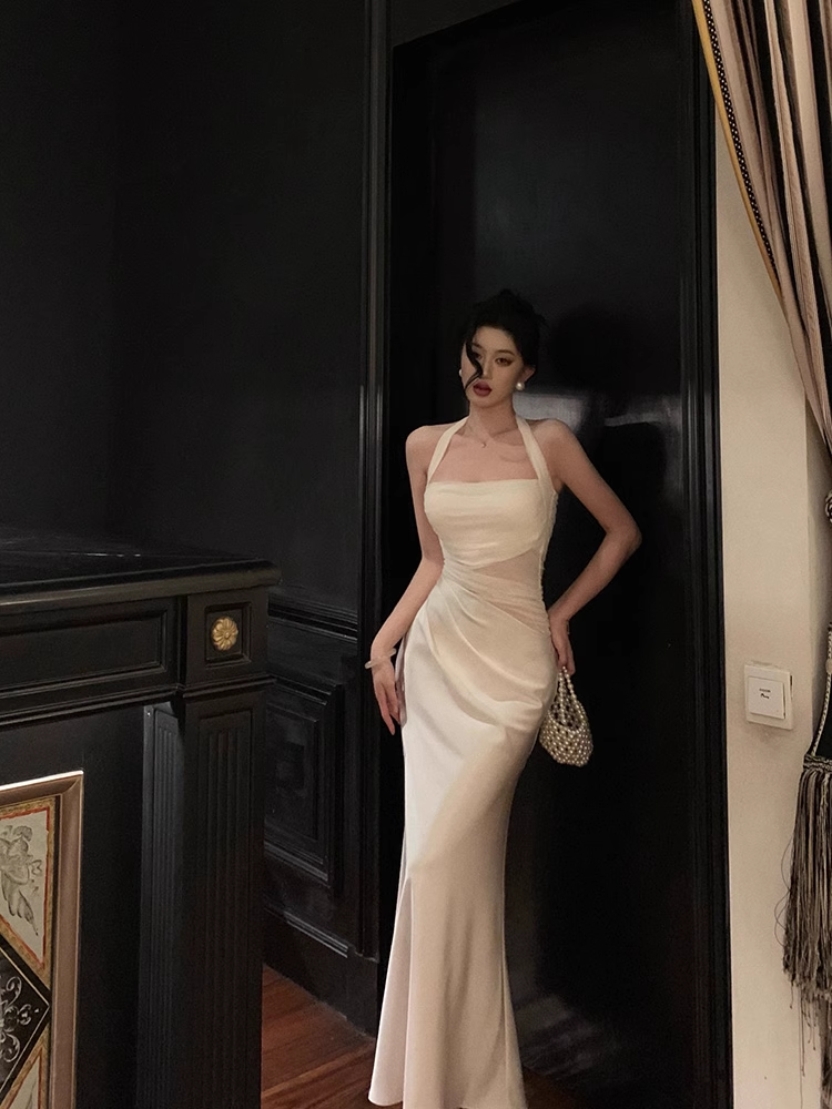 Sexy Sheath Tulle Satin Evening Dress Birthday Dress Summer Outfit L20