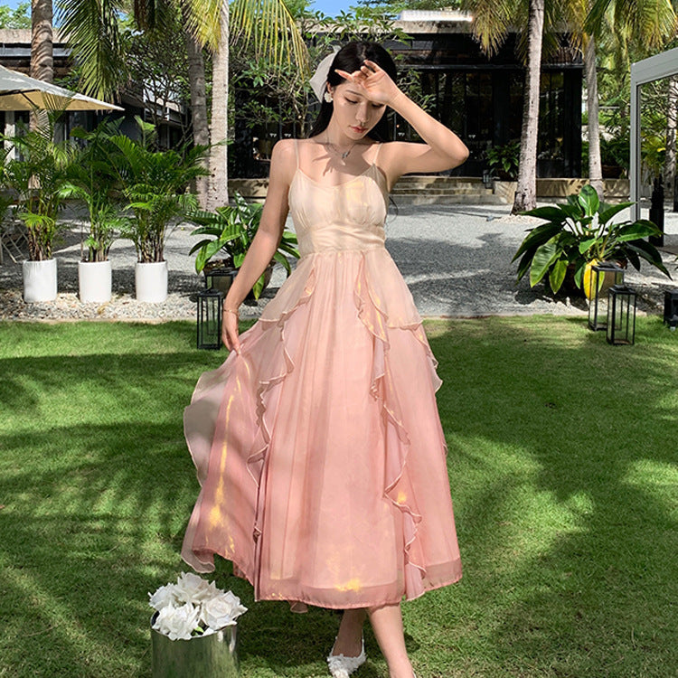 Pink  Gradient Ruffled Fairy Dress Holiday Dress 28