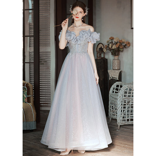 Off  Shoulder Long Prom Dress A Line Evening Dress Formal Gown 80